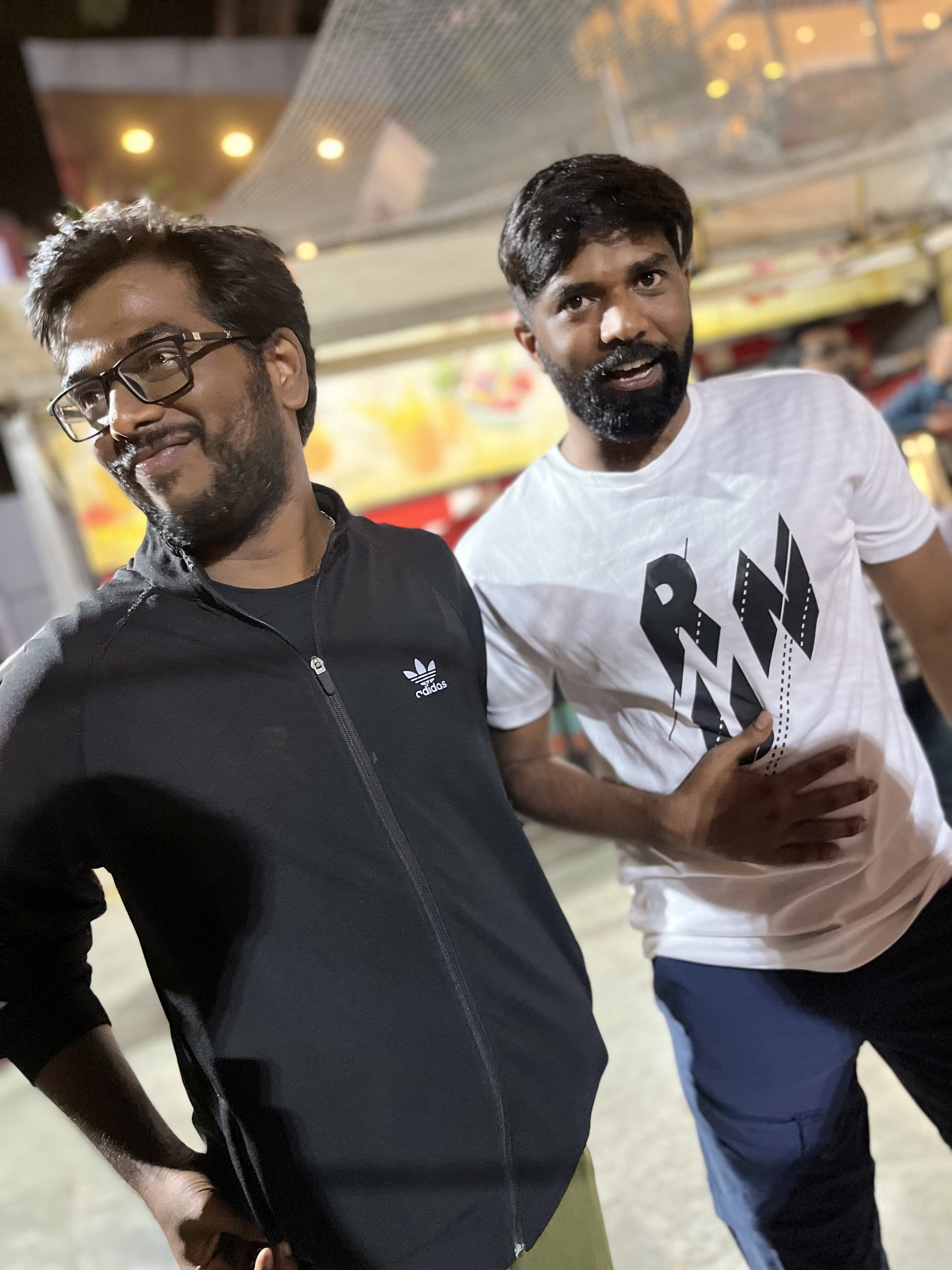 Anand with Sukumar bhai at night.